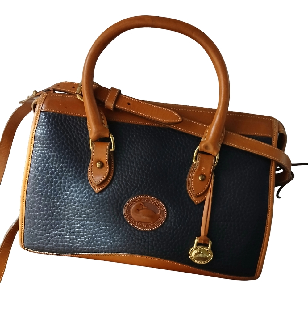 Dooney & Bourke Navy Pebbled Leather Satchel